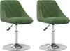 Two green velvet swivel chairs with silver bases are shown against a white background. Produktbild-Vorschau