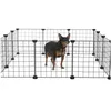 Parc en métal noir pour chien chiot chat lapin 108 x 108 cm Voir les images du produit 5