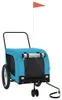 vidaXL Remorque pour vélo Chiens Bleu et Noir Tissu Oxford Voir les images du produit 1
