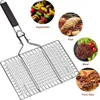 Grillguthalter Grillkorb Edelstahl faltbar Fisch Gemüse Produktbild-Vorschau 4