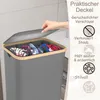 LARS360 Szary kosz na pranie skrzynia na pranie z pokrywą, Podgląd zdjęcia produktu 3