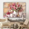 MuchoWow® - Leinwandbilder - Gemälde - Blumen - Vase - Produktbild-Vorschau 7