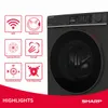 SHARP ES-WNFL914CMDA-DE Waschmaschine, 9 kg, Energieklasse Produktbild-Vorschau 4