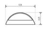 A technical drawing of a wall lamp with dimensions indicated. Podgląd zdjęcia produktu