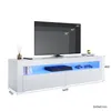SONNI Lowboard Armoires TV Blanc brillant avec éclairage Voir les images du produit 8