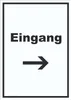 Eingang Schild mit Text und Richtungspfeil rechts Zugang Produktbild-Vorschau 1