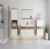 A modern bathroom vanity set with a sink, mirror, and storage cabinets. Náhľad obrázku produktu
