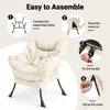 Fauteuil en velours, structure en métal, fauteuil relax, Voir les images du produit 3