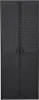 A full-front view of a tall, black storage cabinet with two doors. Produktbild-Vorschau