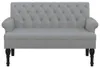vidaXL Lavice s opěradlem světle šedá 120x62x75,5 cm látka Náhled obrázku produktu 3