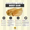 A marketing image showcasing beef ears for dogs, with feature callouts in multiple languages. Anteprima dell’immagine prodotto