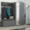 Garderobe LUTON – Farbe: Anthrazit, 40x190x186 cm,  Produktbild-Vorschau 5