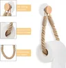 Vintage-Toilettenpapierhalter aus Holz mit Seil, böhmische Produktbild-Vorschau 3