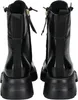 A pair of black patent leather boots with chunky soles and zippers. Produktbild-Vorschau