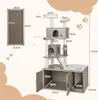COSTWAY 2-in-1 Kratzbaum mit Toilettenschrank, Katzenturm Produktbild-Vorschau 7