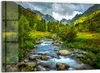 DEQORI Glasbild Echtglas 90x60 cm 'Idyllischer Bergfluss' Produktbild-Vorschau 1