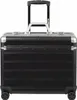 A black aluminum pilot case with a silver handle and wheels, shown from the front. Náhled obrázku produktu