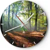 Wanduhr - Rund - Glasuhr - Wald Blätter Sonne - 30x30cm - Produktbild-Vorschau 1
