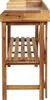 A side view of a wooden potting bench with a slatted shelf. Náhled obrázku produktu