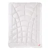 A white comforter is laid flat on a white background. Produktbild-Vorschau