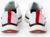 The back view of a pair of white Skechers sneakers with red and black accents. Produktbild-Vorschau