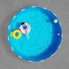 Draufsicht auf den Nadelfilz Bodenbelag unter einem Aufstellpool Produktbild-Vorschau