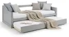 Homestyle4u Tagesbett 90x200 Ausziehbett Grau mit Matratze Produktbild-Vorschau 28