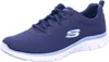 A single blue Skechers shoe is shown from the side against a white background. Voir les images du produit