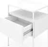 A close-up view of a white nightstand with one drawer partially open. Náhled obrázku produktu