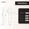 Diagrams and measurements of a door handle set. Produktbild-Vorschau
