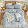 Bettwäsche Set 220x240 cm Baumwolle Blau Weiß Gestreift 1 Produktbild-Vorschau 7