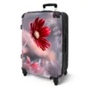 NoBoringSuitcases.com® Großer Koffer - Blumen - Rot - Natur Produktbild-Vorschau 2