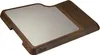 A wooden cutting board with a metal insert, shown from a diagonal angle against a white background. Voir les images du produit