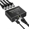 A black Ethernet splitter with cables connected. Produktbild-Vorschau
