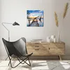 Wanduhr - Quadrat - Glasuhr - Brücke See - 40x40cm - Produktbild-Vorschau 6