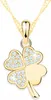 Collana a quadrifoglio d'oro con trifoglio in cristallo Anteprima dell’immagine prodotto 1