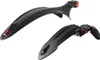Two black bicycle fenders are shown against a white background. Podgląd zdjęcia produktu