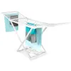 A white foldable drying rack with towels draped over it. Produktbild-Vorschau
