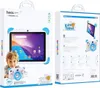 The image shows the front and back packaging of a HOCO Kids Tablet, along with a child holding a toy version of the tablet. Náhľad obrázku produktu