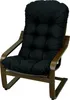A black cushion on a wooden chair. Produktbild-Vorschau