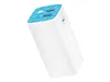 A white and blue power bank is shown against a white background. Produktbild-Vorschau