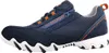 A side view of a blue and orange sneaker. Voir les images du produit