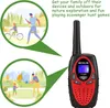 A walkie-talkie is shown next to illustrations of families enjoying outdoor activities, with accompanying text promoting family engagement. Produktbild-Vorschau