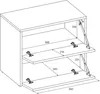 A technical drawing of a modular shoe cabinet with dimensions shown. Produktbild-Vorschau
