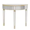 A half-round console table with mirrored panels on a white background. Produktbild-Vorschau
