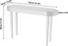 A white console table with dimensions indicated by text overlays. Podgląd zdjęcia produktu