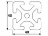 Länge 1970mm - Aluminiumprofil 40x40S I-Typ Nut 8 (schwer), Produktbild-Vorschau 2