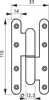 Paumelle de Paris porte d'entrée / d'intérieur, 110x55mm, Voir les images du produit 2