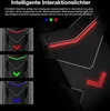Close-up of a smartphone with illuminated interactive lights in red, green, and blue, alongside a graphic showing different light color options. Produktbild-Vorschau