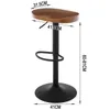 A bar stool with dimensions indicated by text overlays. Produktbild-Vorschau